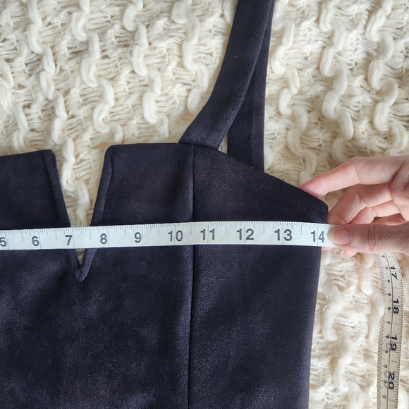 Ivory and Chain Black Suede Dress - Picture 2 of 10